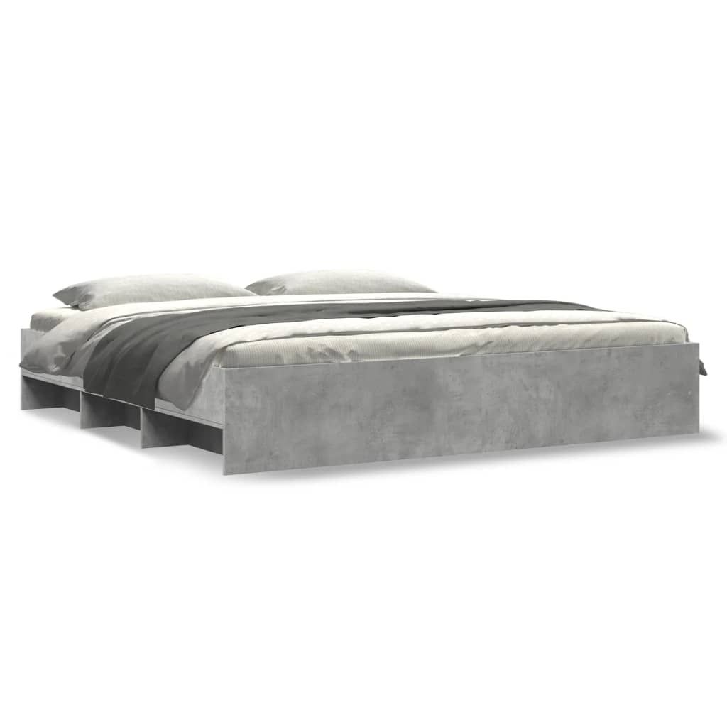 Cadre de lit sans matelas gris béton 180x200 cm bois ingénierie - XIOS