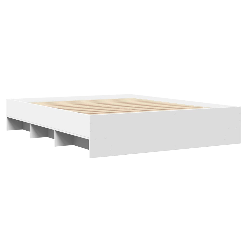 Cadre de lit sans matelas blanc 160x200 cm bois d'ingénierie - XIOS