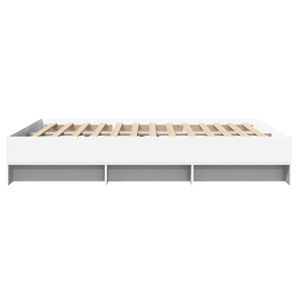 Cadre de lit sans matelas blanc 160x200 cm bois d'ingénierie - XIOS