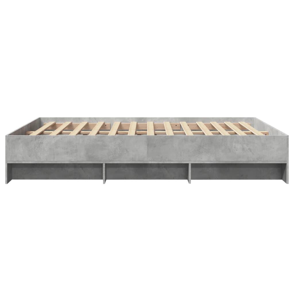 Cadre de lit sans matelas gris béton 160x200 cm bois ingénierie - XIOS