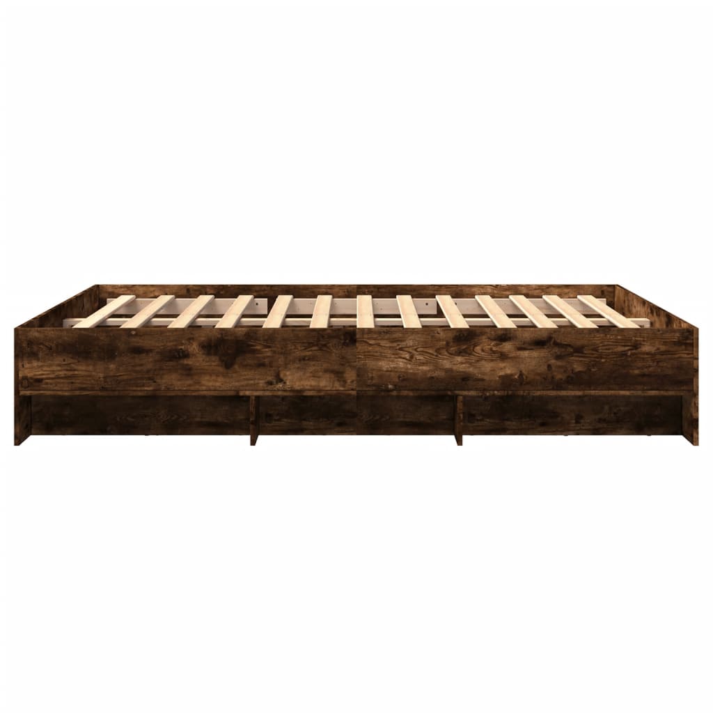 Cadre de lit sans matelas chêne fumé 160x200 cm bois ingénierie - XIOS