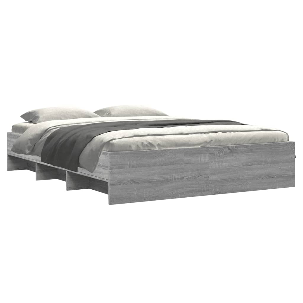 Cadre de lit sans matelas sonoma gris 160x200cm bois ingénierie - XIOS