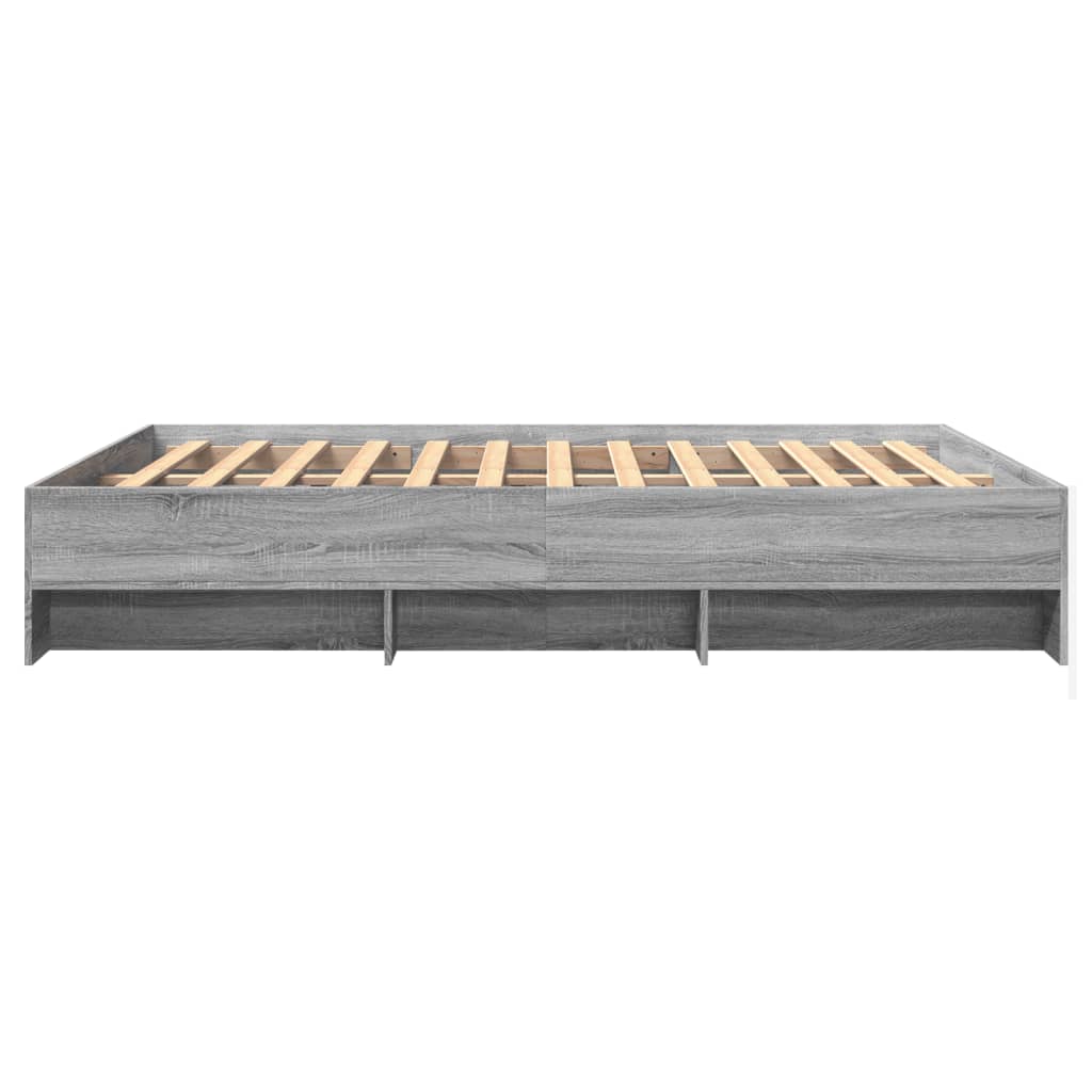 Cadre de lit sans matelas sonoma gris 160x200cm bois ingénierie - XIOS