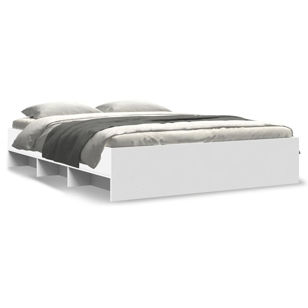 Cadre de lit sans matelas blanc 150x200 cm bois d'ingénierie - XIOS