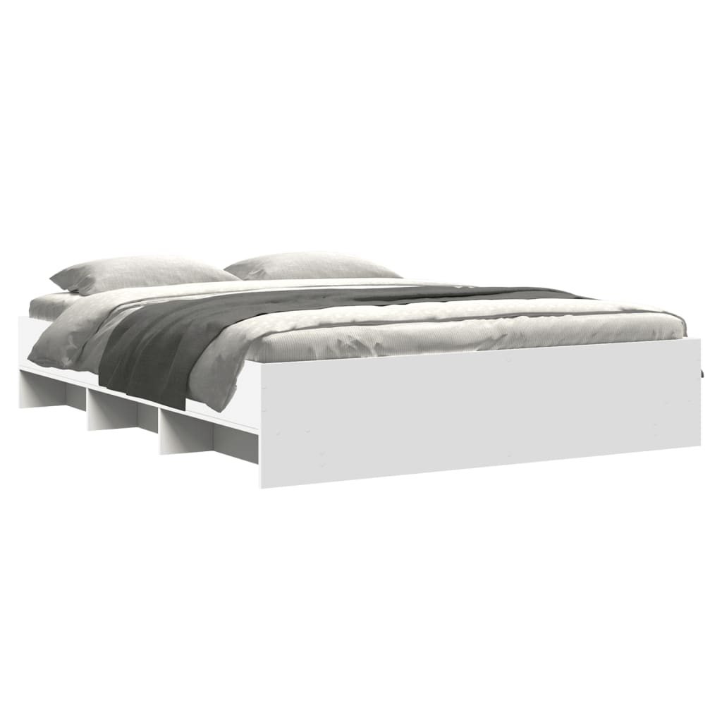 Cadre de lit sans matelas blanc 150x200 cm bois d'ingénierie - XIOS