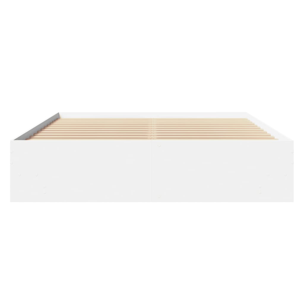 Cadre de lit sans matelas blanc 150x200 cm bois d'ingénierie - XIOS