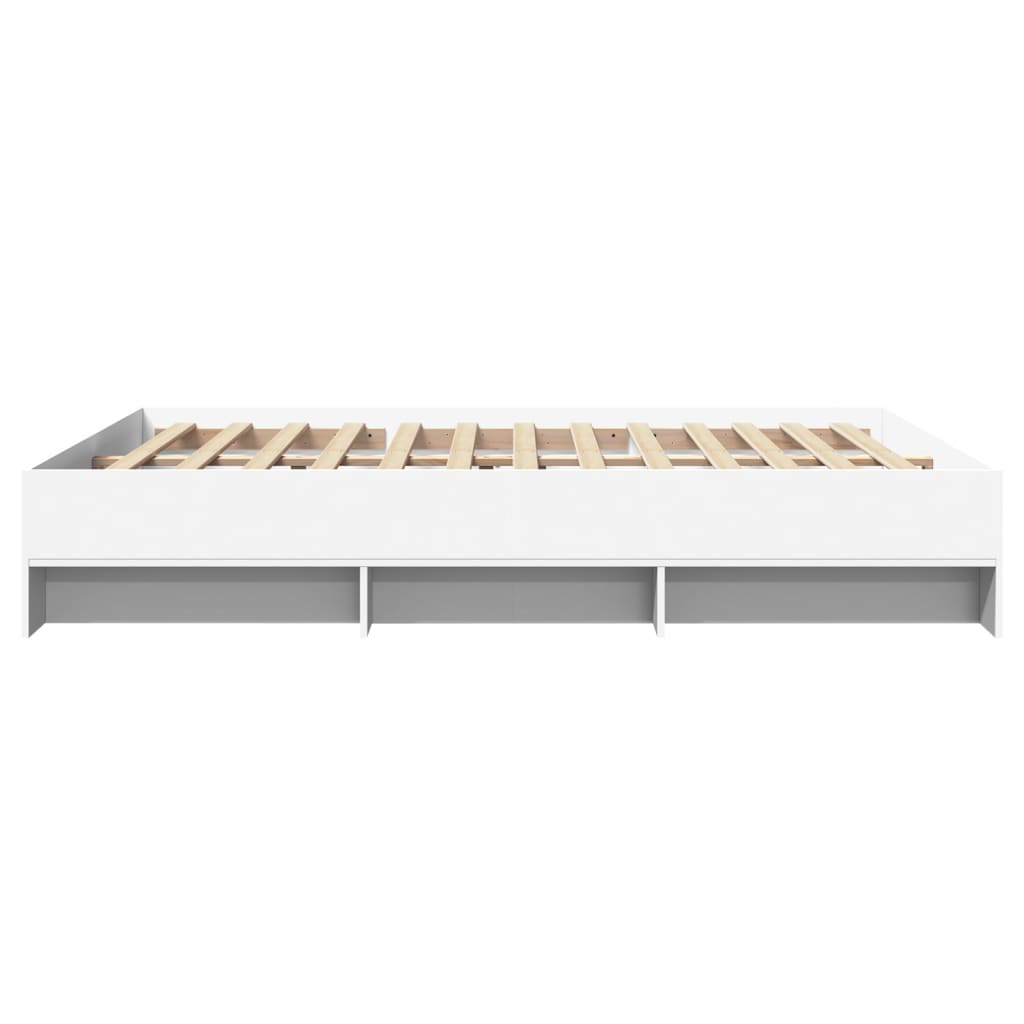 Cadre de lit sans matelas blanc 150x200 cm bois d'ingénierie - XIOS