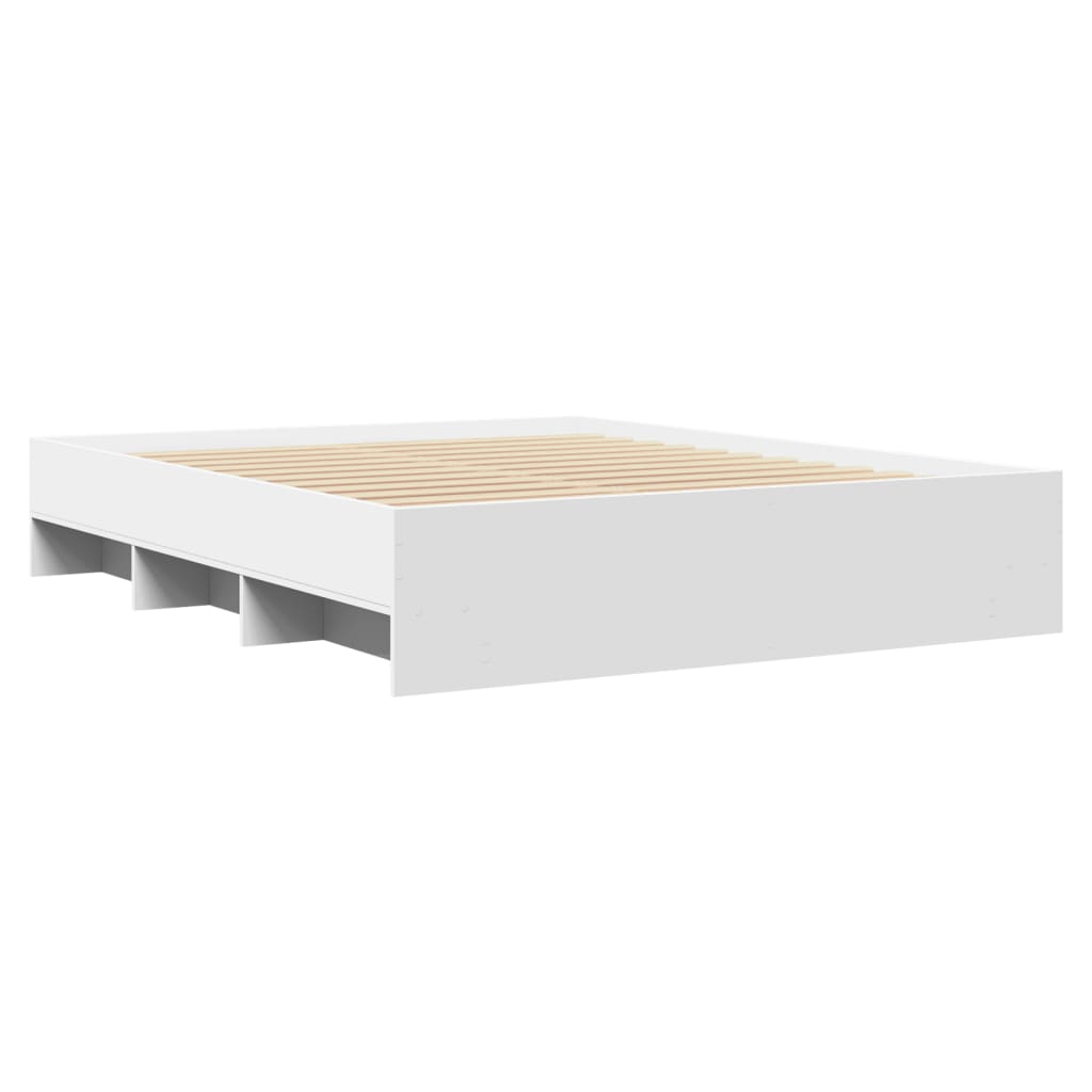 Cadre de lit sans matelas blanc 150x200 cm bois d'ingénierie - XIOS
