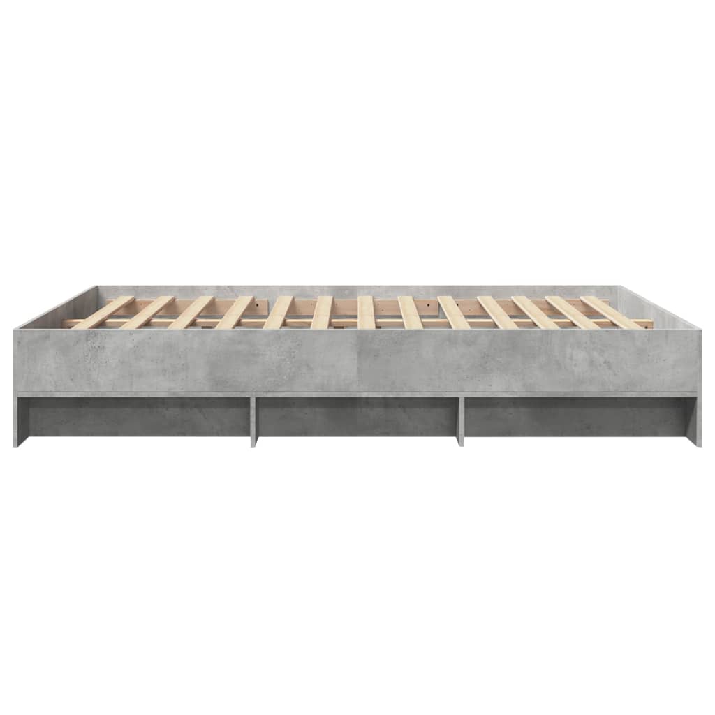 Cadre de lit sans matelas gris béton 150x200 cm bois ingénierie - XIOS
