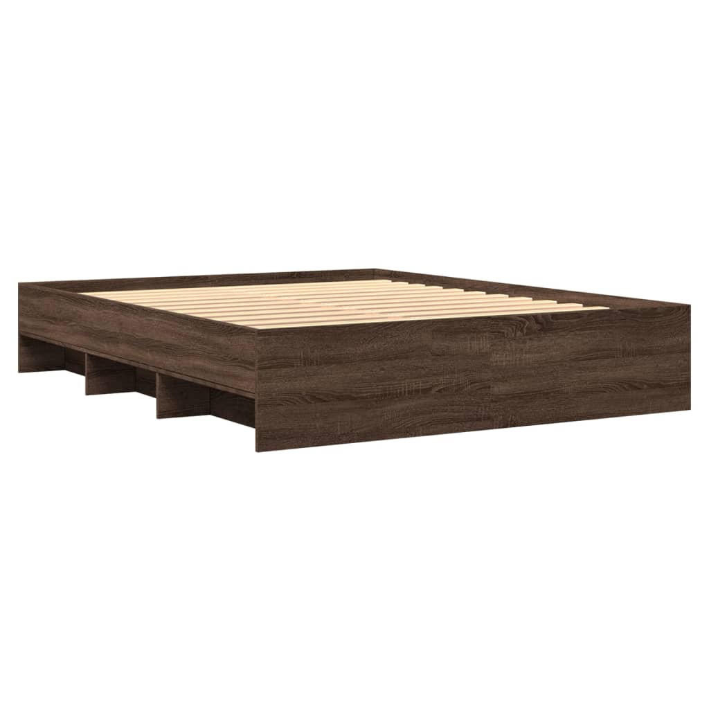 Cadre de lit sans matelas chêne marron 150x200 cm - XIOS