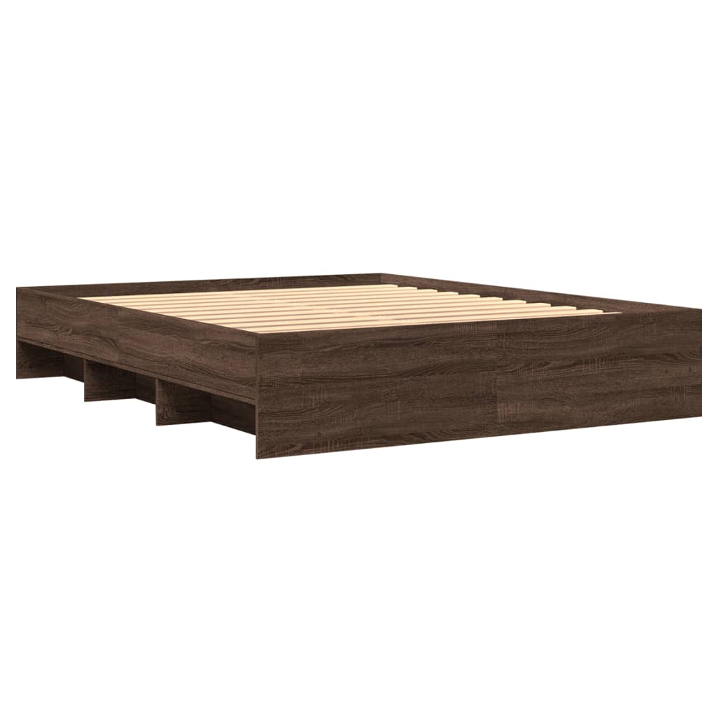Cadre de lit sans matelas chêne marron 150x200 cm - XIOS