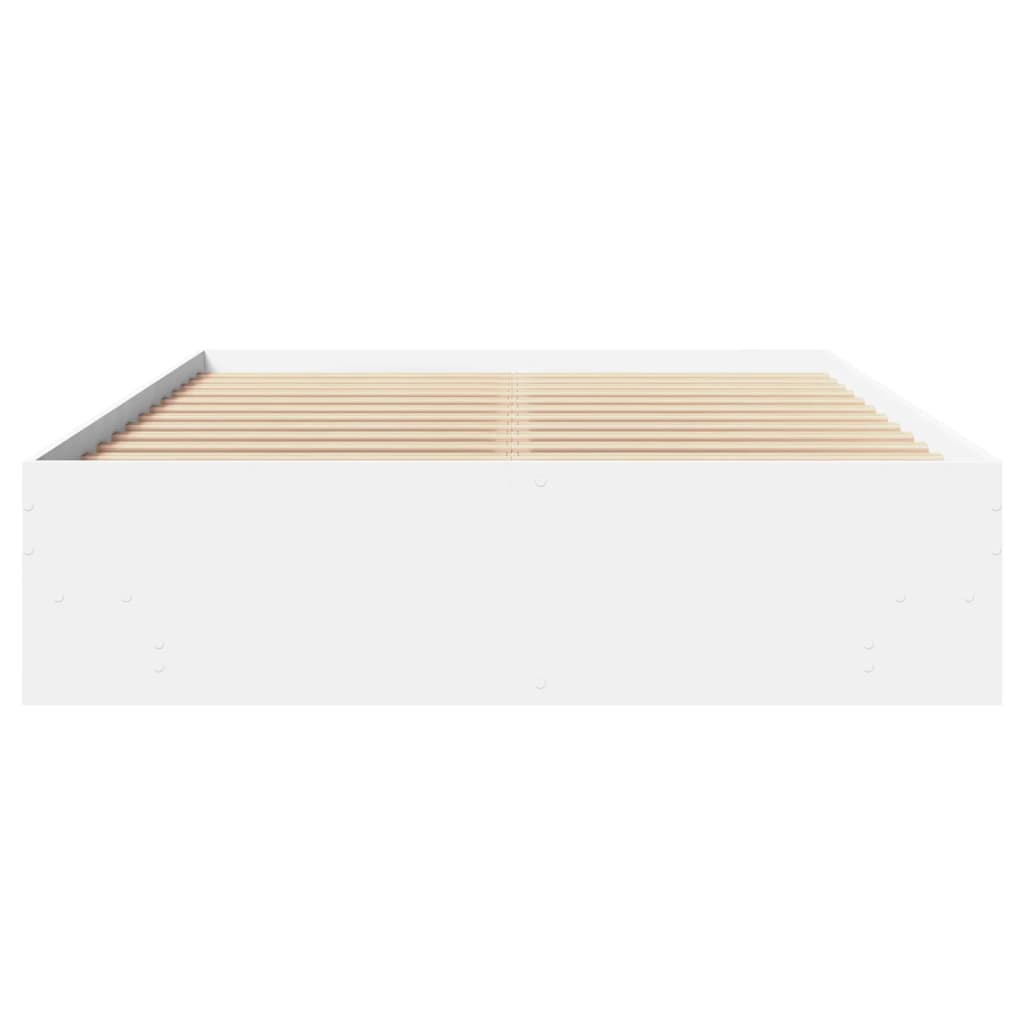 Cadre de lit sans matelas blanc 140x200 cm bois d'ingénierie - XIOS