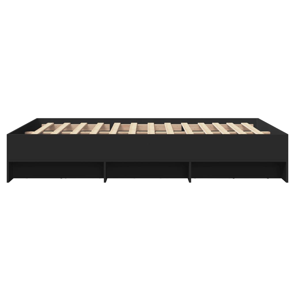 Cadre de lit sans matelas noir 140x200 cm bois d'ingénierie - XIOS