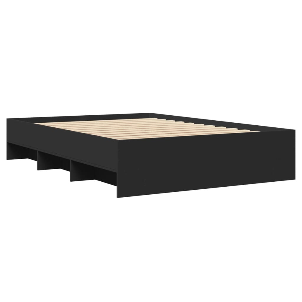 Cadre de lit sans matelas noir 140x200 cm bois d'ingénierie - XIOS