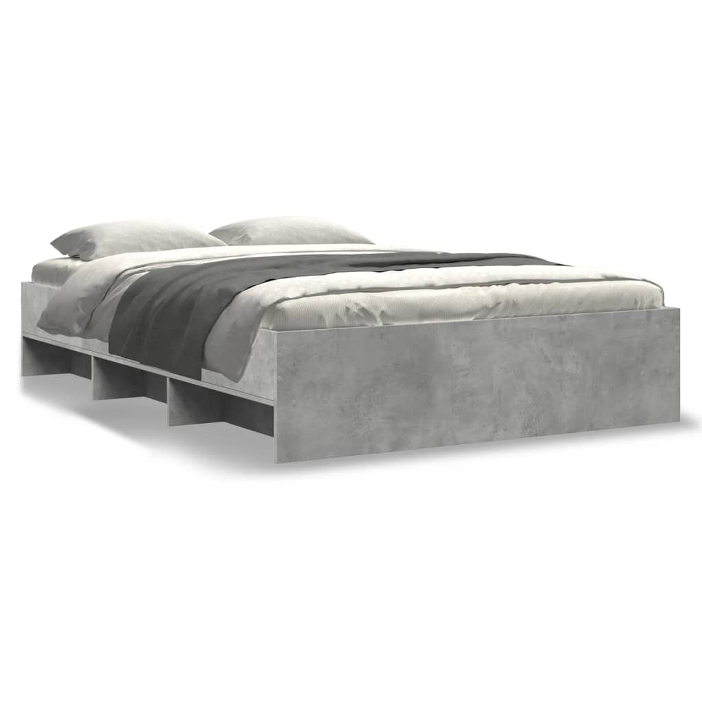 Cadre de lit sans matelas gris béton 140x200 cm bois ingénierie - XIOS