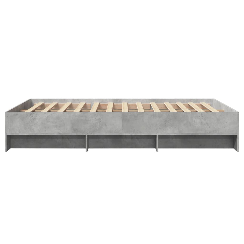 Cadre de lit sans matelas gris béton 140x200 cm bois ingénierie - XIOS