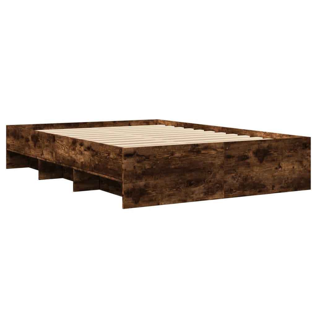 Cadre de lit sans matelas chêne fumé 140x200 cm bois ingénierie - XIOS