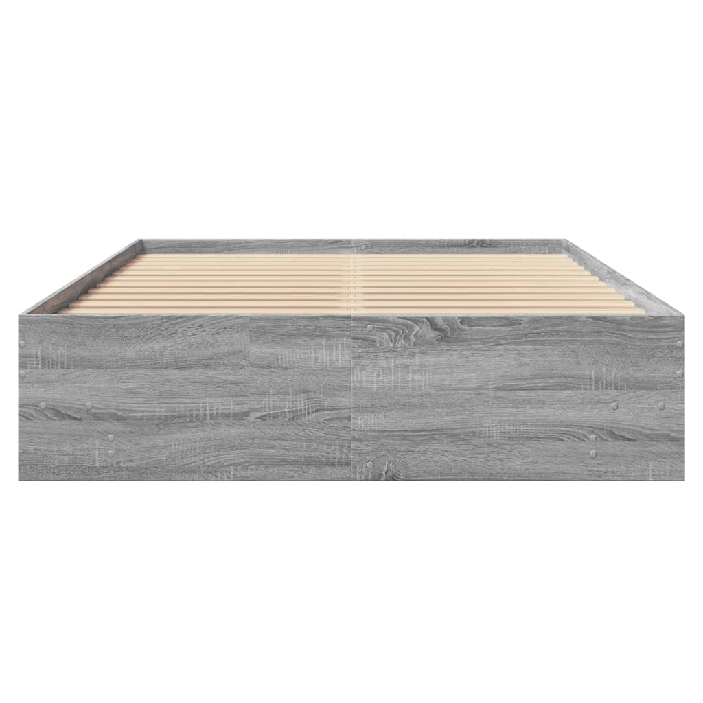 Cadre de lit sans matelas sonoma gris 140x200 cm - XIOS