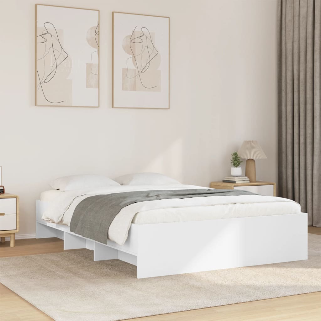 Cadre de lit sans matelas blanc 120x200 cm bois ingénierie - XIOS