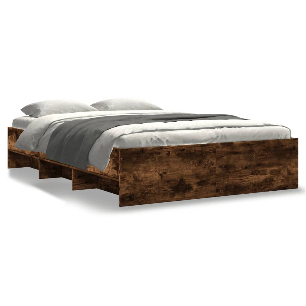 Cadre de lit sans matelas chêne fumé 120x200 cm bois ingénierie - XIOS