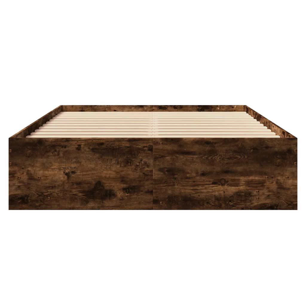 Cadre de lit sans matelas chêne fumé 120x200 cm bois ingénierie - XIOS