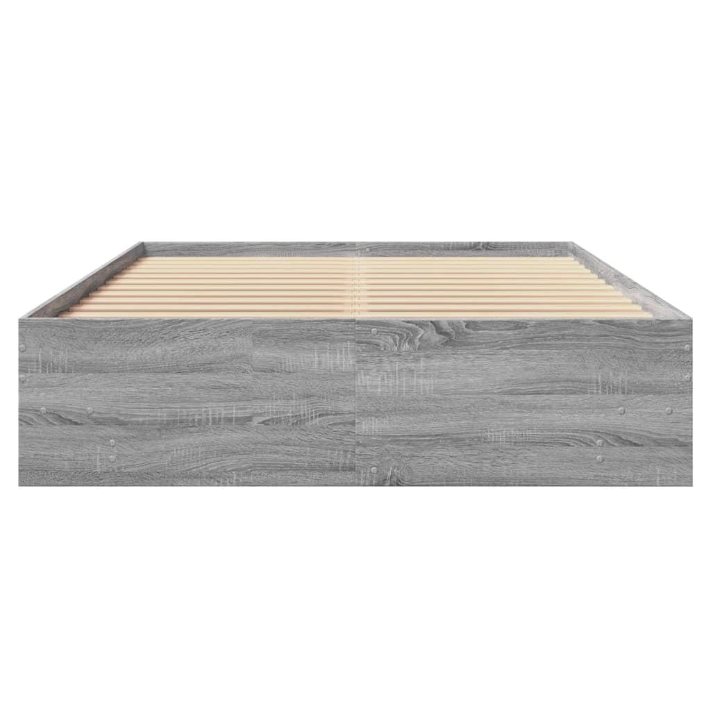 Cadre de lit sans matelas sonoma gris 120x200cm bois ingénierie - XIOS