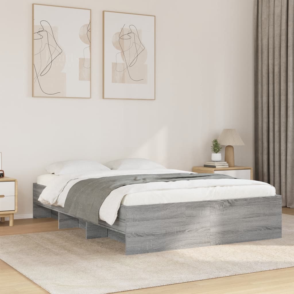Cadre de lit sans matelas sonoma gris 120x200cm bois ingénierie - XIOS