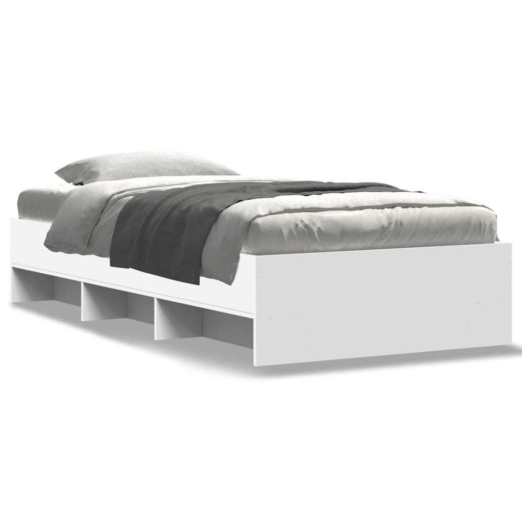 Cadre de lit sans matelas blanc 100x200 cm bois d'ingénierie - XIOS