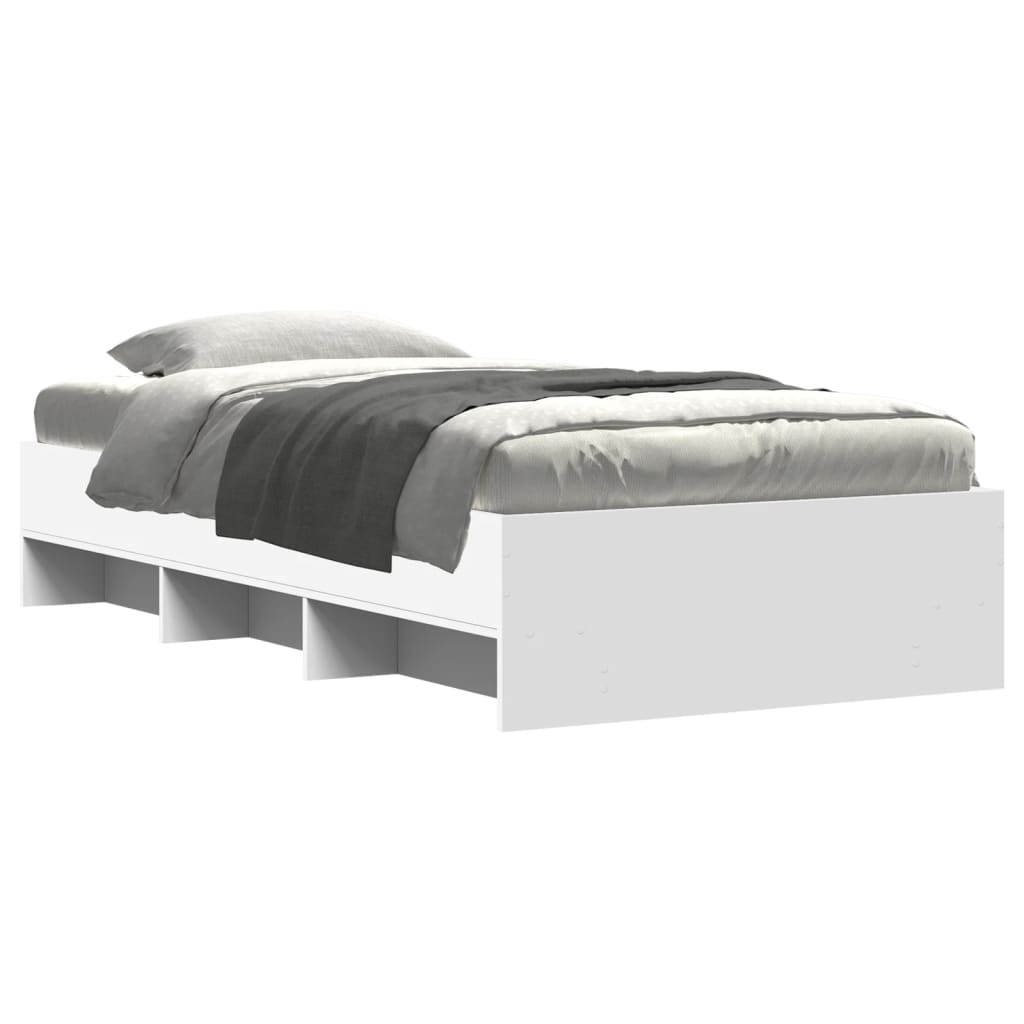 Cadre de lit sans matelas blanc 100x200 cm bois d'ingénierie - XIOS