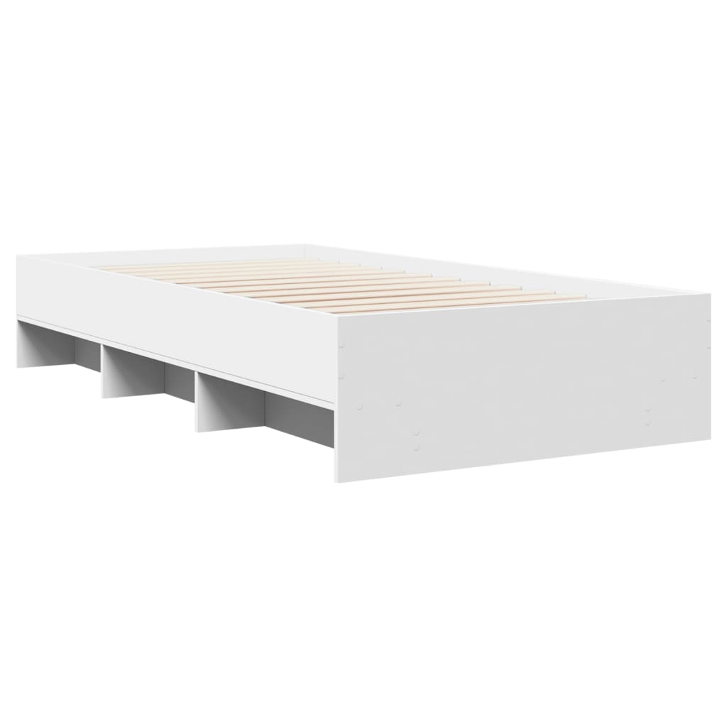 Cadre de lit sans matelas blanc 100x200 cm bois d'ingénierie - XIOS