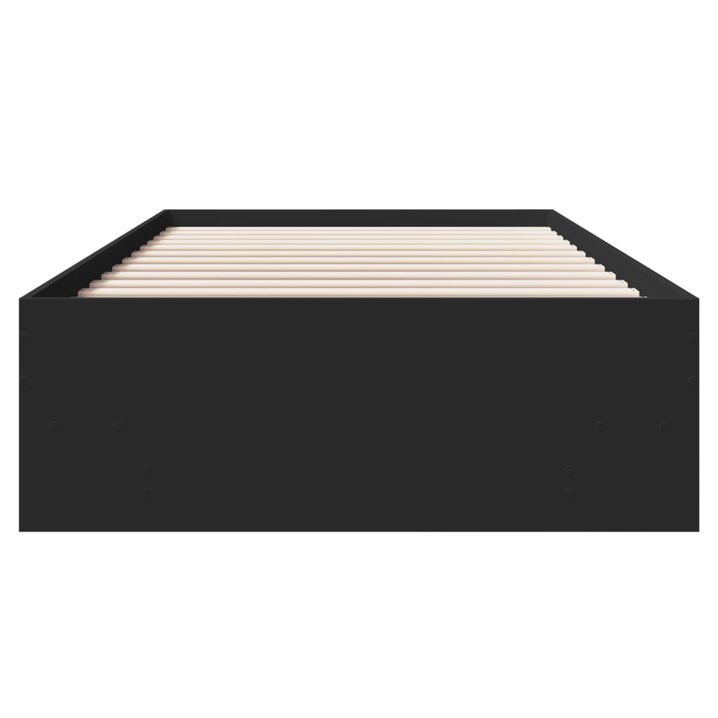 Cadre de lit sans matelas noir 100x200 cm bois d'ingénierie - XIOS