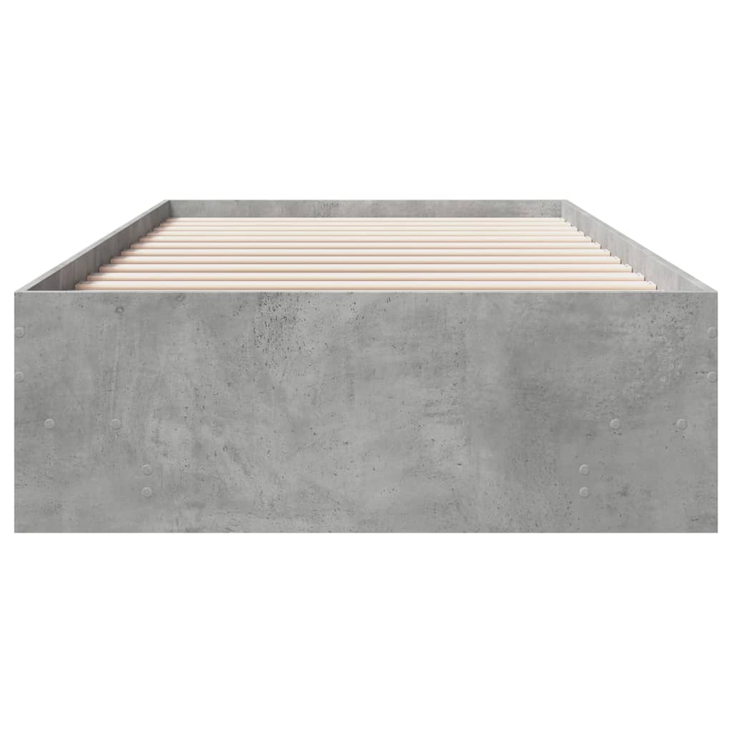 Cadre de lit sans matelas gris béton 100x200 cm bois ingénierie - XIOS
