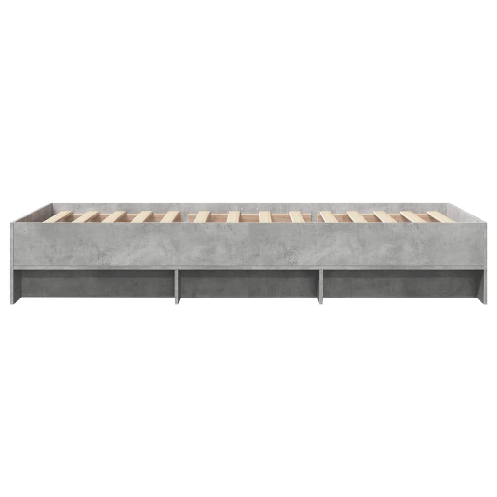 Cadre de lit sans matelas gris béton 100x200 cm bois ingénierie - XIOS
