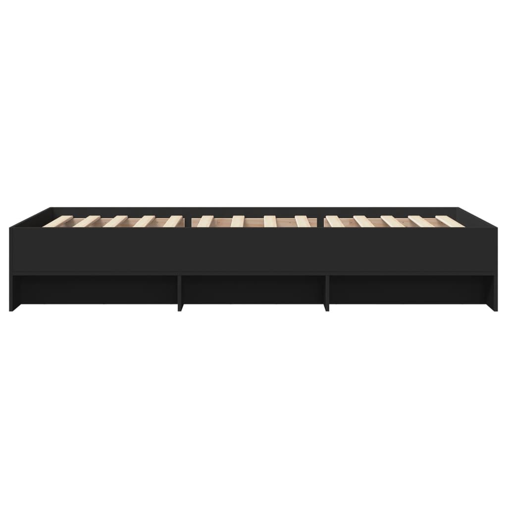 Cadre de lit sans matelas noir 90x200 cm bois d'ingénierie - XIOS