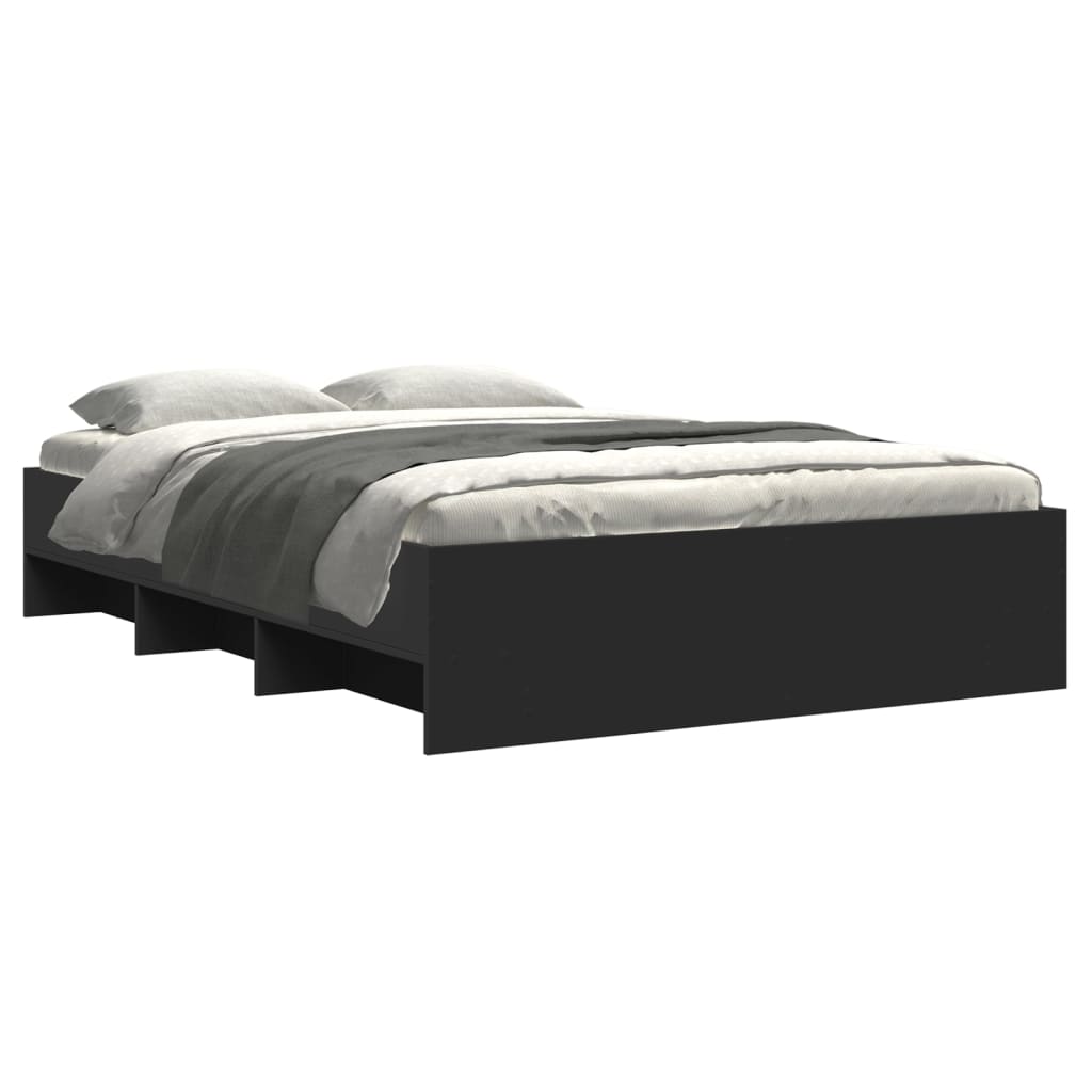 Cadre de lit sans matelas noir 140x190 cm bois d'ingénierie - XIOS