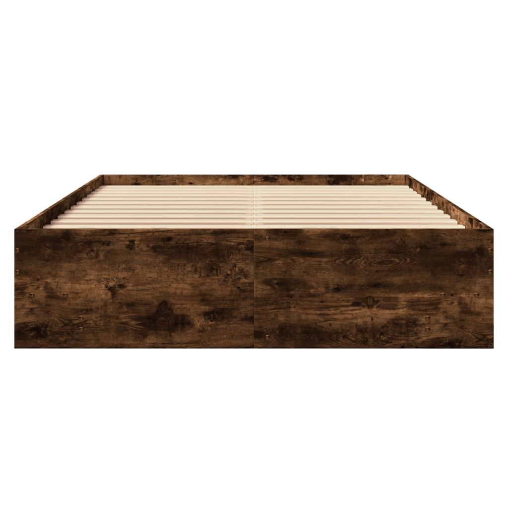Cadre de lit sans matelas chêne fumé 140x190 cm bois ingénierie - XIOS