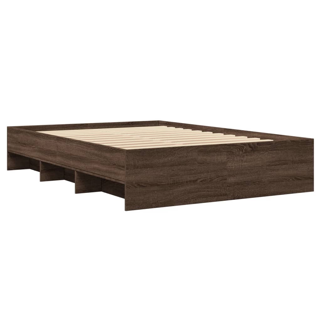 Cadre de lit sans matelas chêne marron 140x190 cm - XIOS