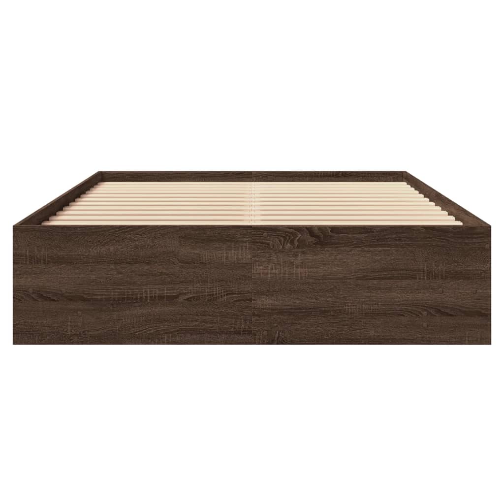 Cadre de lit sans matelas chêne marron 140x190 cm - XIOS