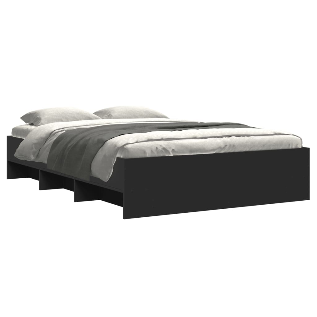 Cadre de lit sans matelas noir 135x190 cm bois d'ingénierie - XIOS