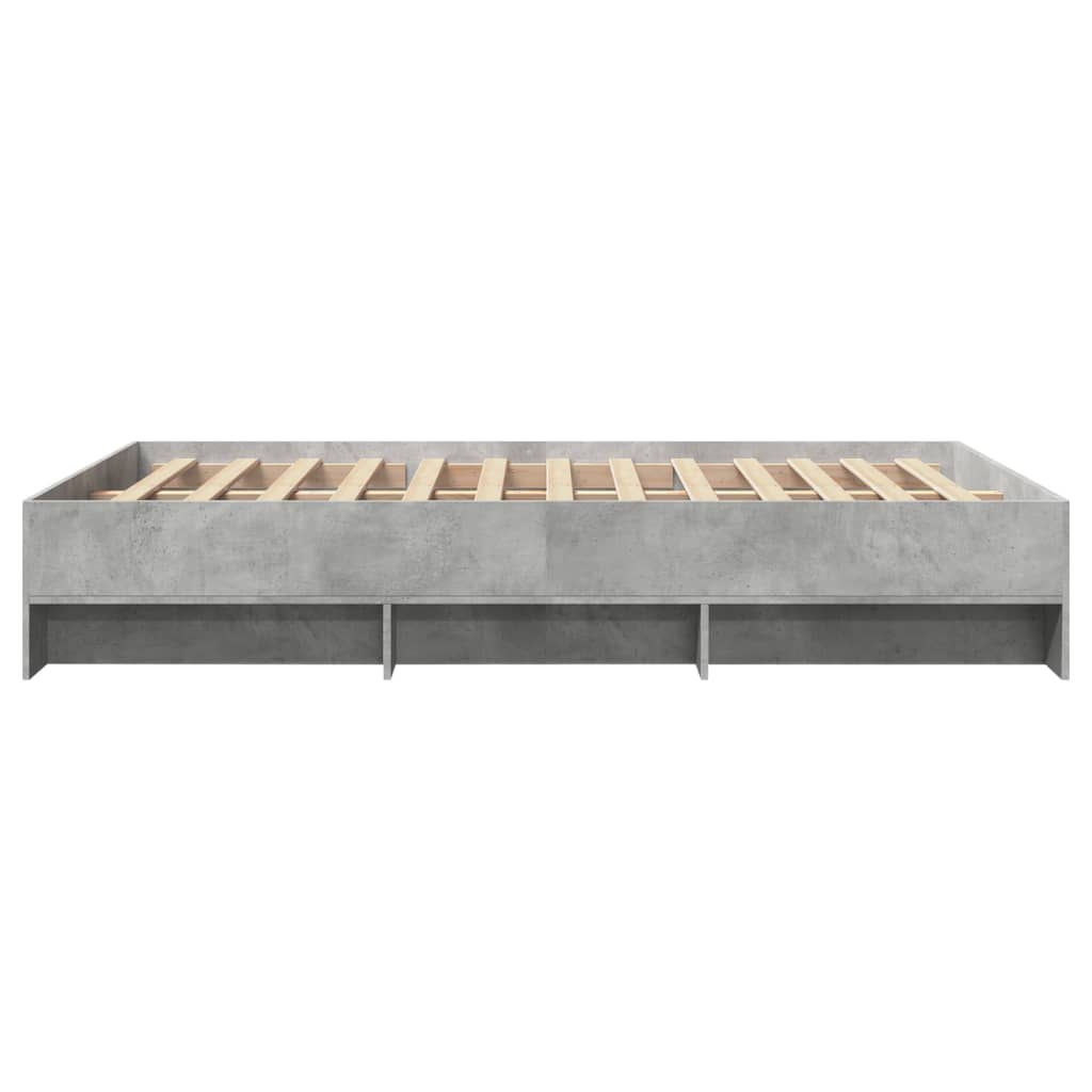 Cadre de lit sans matelas gris béton 135x190 cm bois ingénierie - XIOS