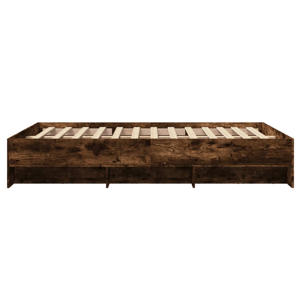 Cadre de lit sans matelas chêne fumé 135x190 cm bois ingénierie - XIOS