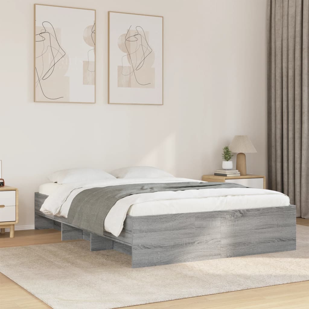 Cadre de lit sans matelas sonoma gris 135x190 cm - XIOS
