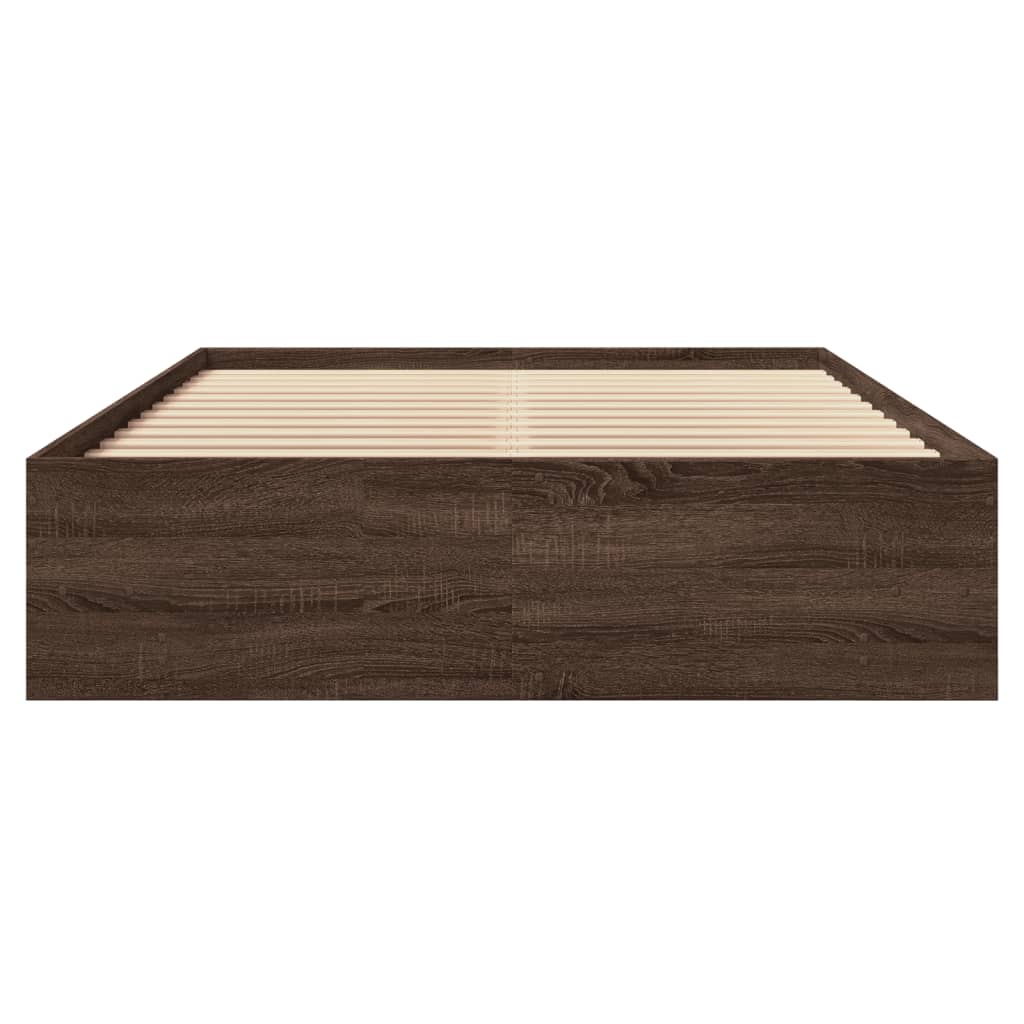 Cadre de lit sans matelas chêne marron 135x190 cm - XIOS