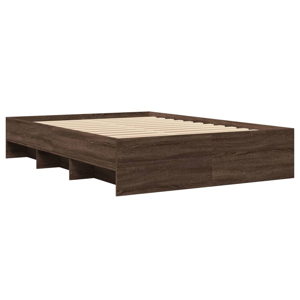 Cadre de lit sans matelas chêne marron 135x190 cm - XIOS