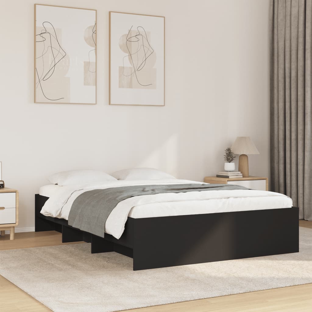 Cadre de lit sans matelas noir 120x190 cm bois d'ingénierie - XIOS