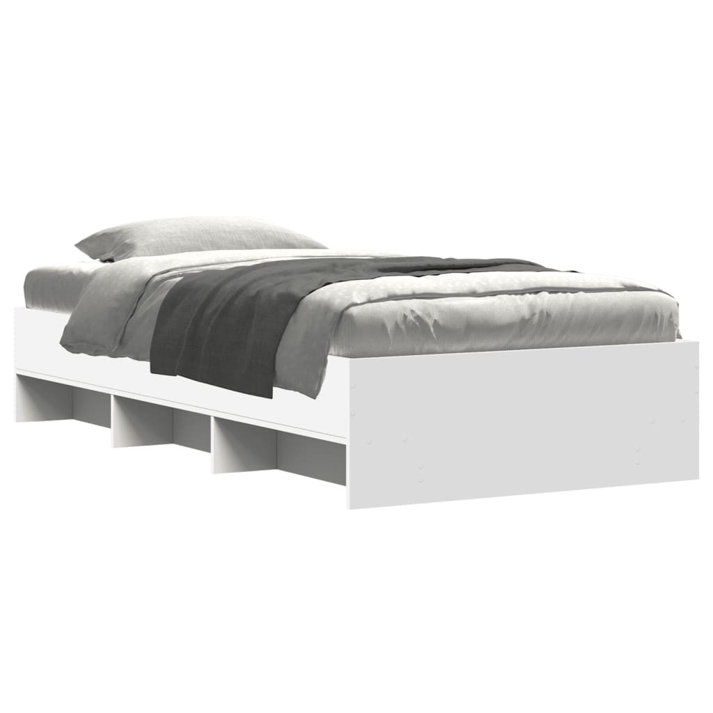 Cadre de lit sans matelas blanc 90x190 cm bois d'ingénierie - XIOS