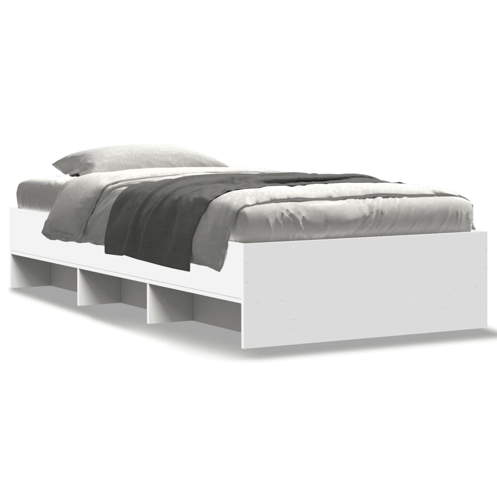 Cadre de lit sans matelas blanc 75x190 cm bois d'ingénierie - XIOS