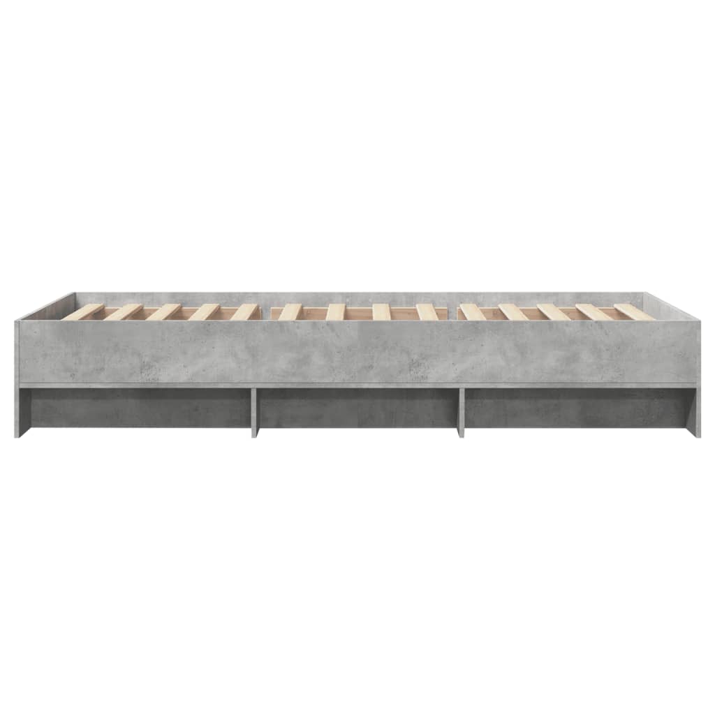 Cadre de lit sans matelas gris béton 75x190cm bois d'ingénierie - XIOS