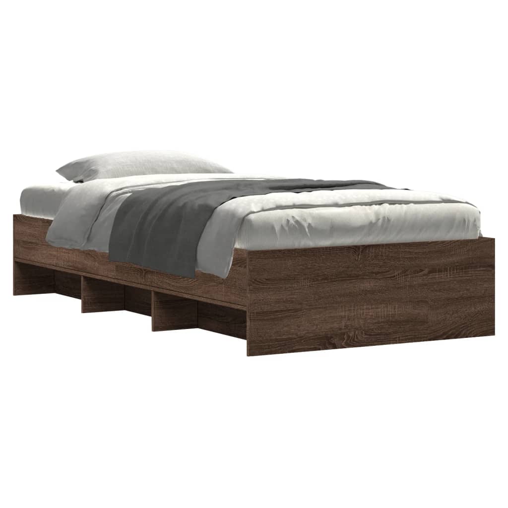 Cadre de lit sans matelas chêne marron 75x190cm bois ingénierie - XIOS