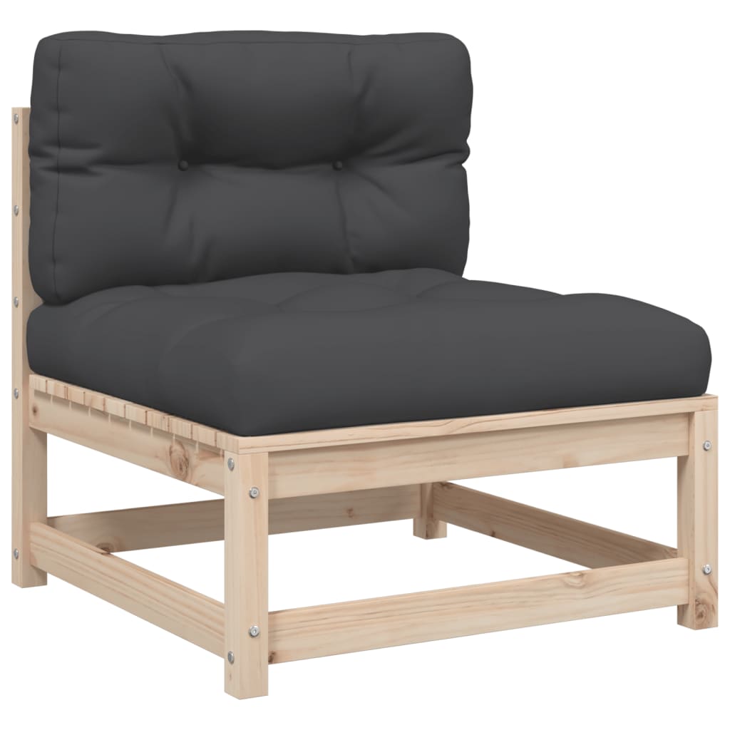 Salon de jardin 3 pcs avec coussins bois de pin massif - XIOS